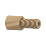 Flangeless Nut Tefzel™ (ETFE), 1/4-28 Flat-Bottom, for 1/16" OD Natural